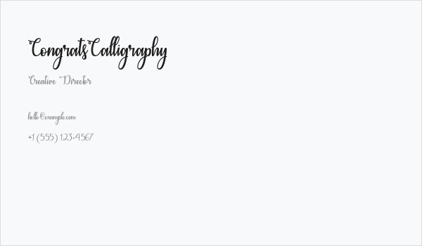 CongratsCalligraphy Business Card