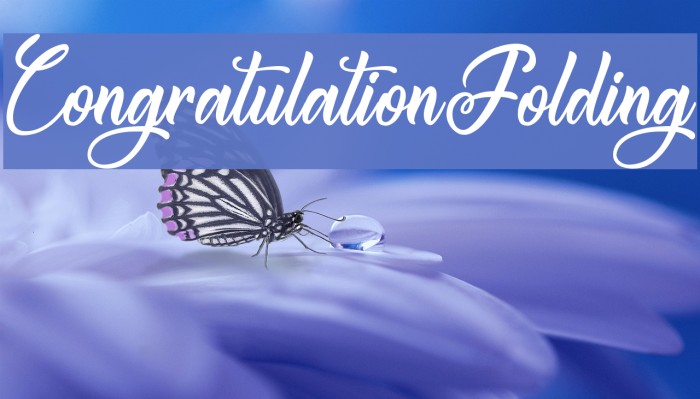 CongratulationFolding Font examples