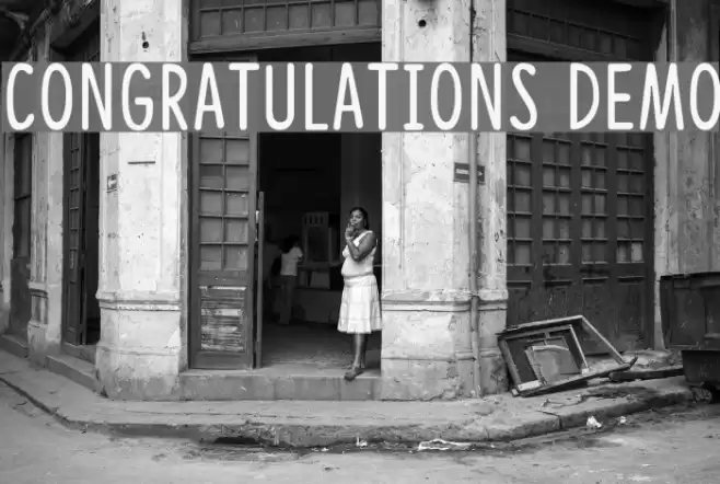 Congratulations DEMO Font examples