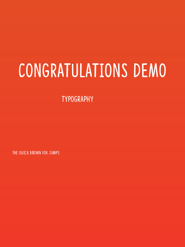 Congratulations DEMO Poster