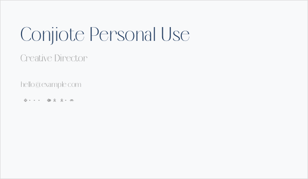 Conjiote Personal Use Business Card