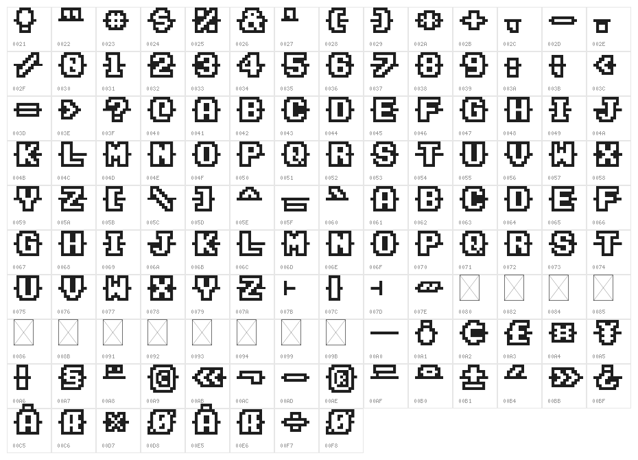 Connected Characters Regular Character Map