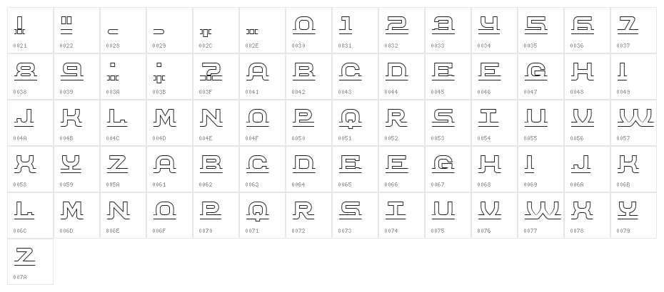 Connected Hollow Regular Character Map