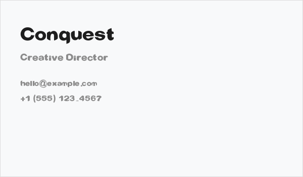 Conquest Business Card