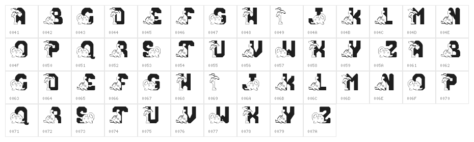 Conradasaur Character Map