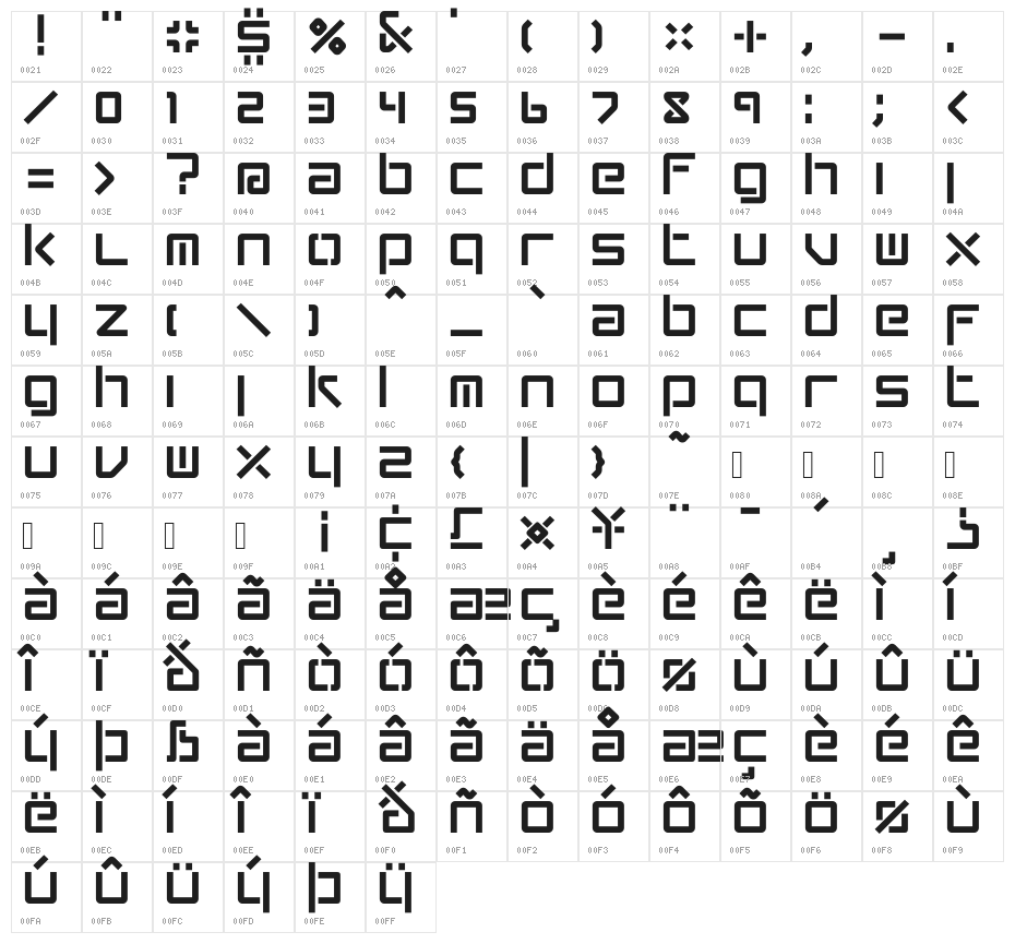 Conradi Square Character Map