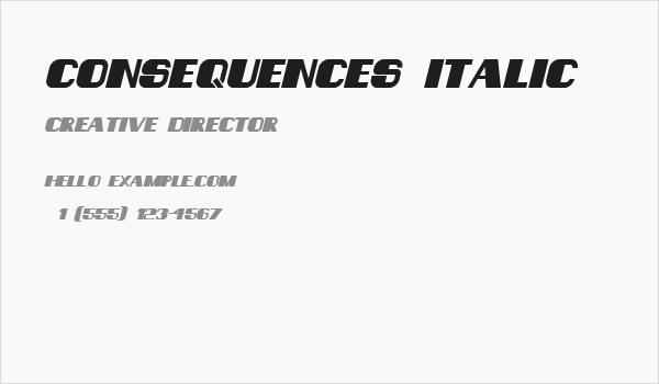 Consequences Italic Business Card