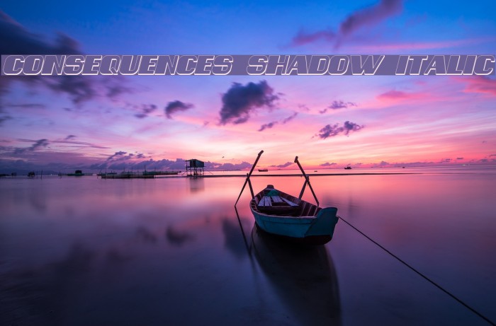 Consequences Shadow Italic Font examples