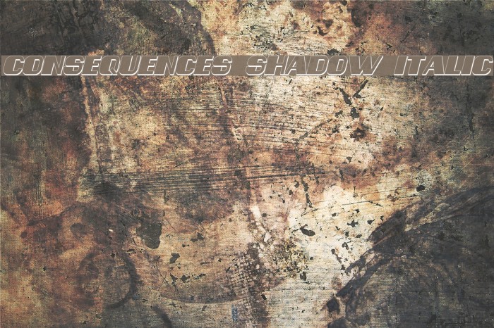 Consequences Shadow Italic Font examples