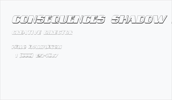 Consequences Shadow Italic Business Card