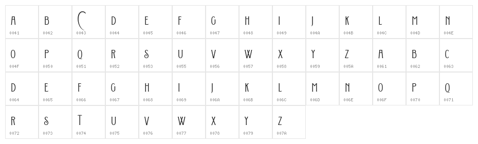 Conserta DEMO Regular Character Map