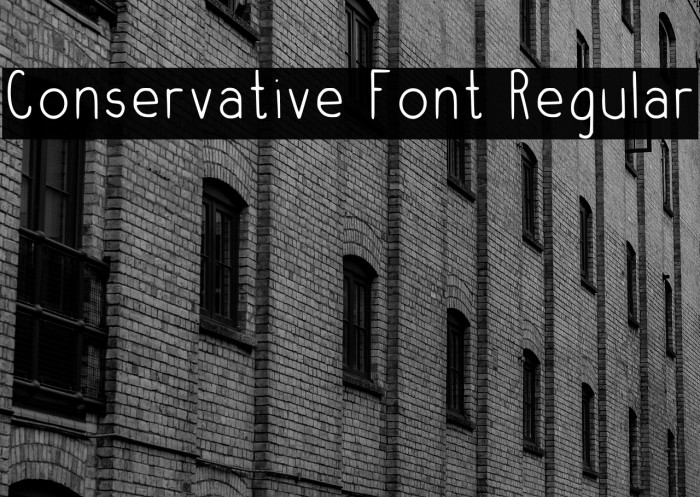 Conservative Font Regular Example 1