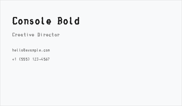 Console Bold Business Card