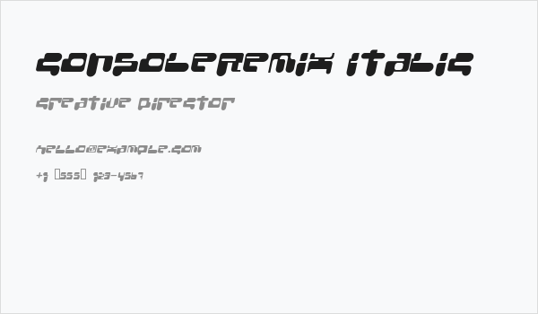 ConsoleRemix Italic Business Card
