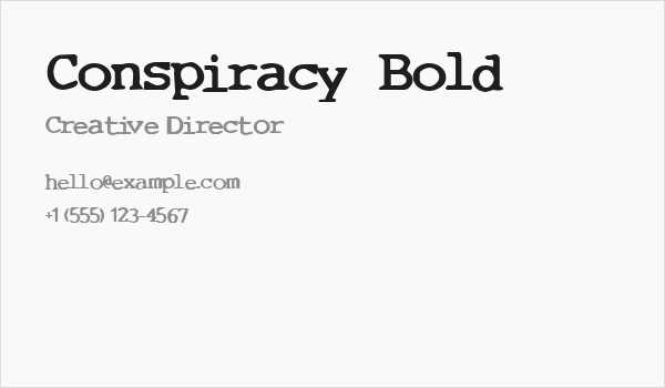 Conspiracy  Bold Business Card