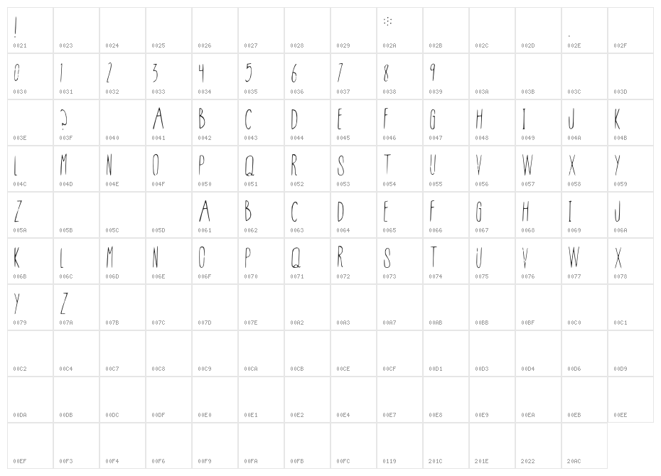 Conspiracy-Regular Character Map