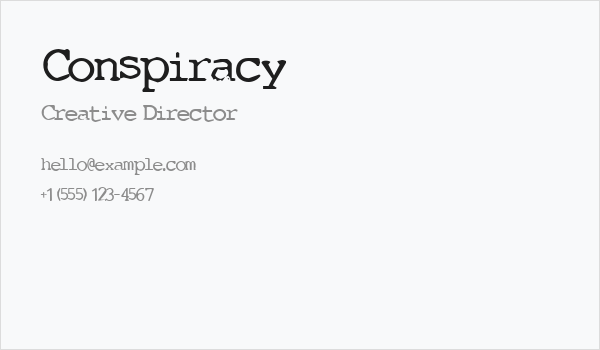 Conspiracy Business Card