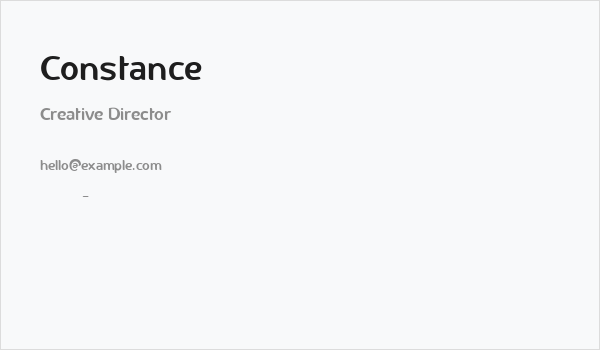 Constance Business Card