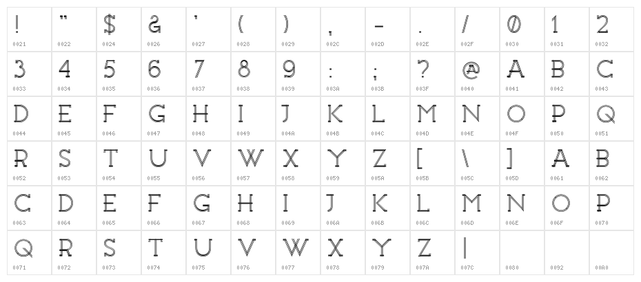 Constrocktion Character Map
