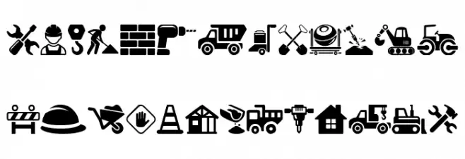 Construction Icons Caratteri MAIUSCOLE