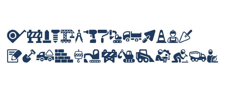 Construction Icons Lowercase