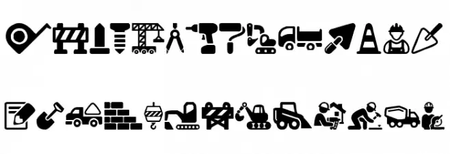 Construction Icons Caratteri MINUSCOLO
