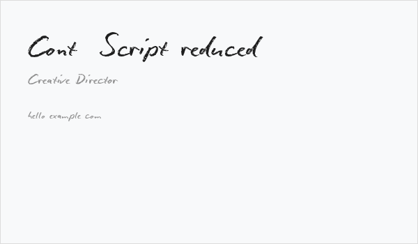 Conté Script reduced Business Card