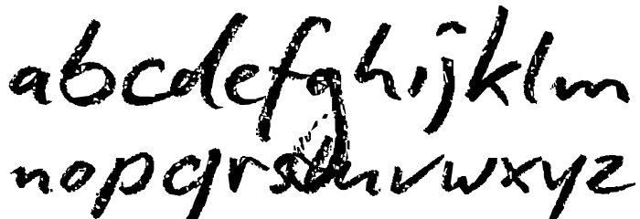 Conté Script reduced Font LOWERCASE