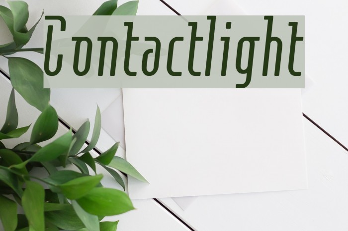 Contactlight Font examples