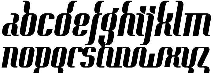 Context Clipped Heavy Schriftart Kleinbuchstaben