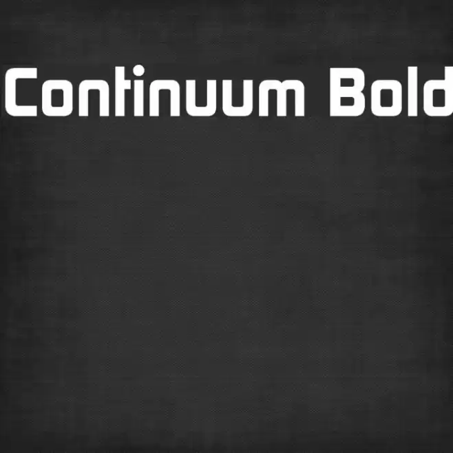 Continuum Bold Font examples