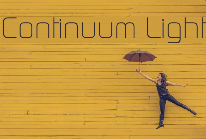 Continuum Light Font examples