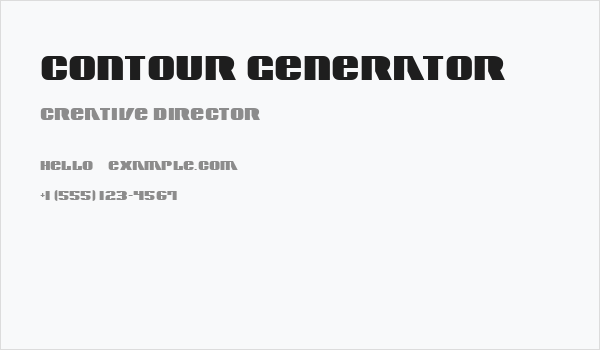 Contour Generator Business Card