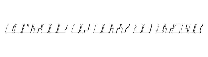 Contour of Duty 3D Italic Font