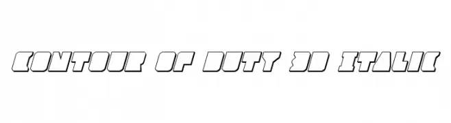 Contour of Duty 3D Italic  Frei Schriftart Herunterladen