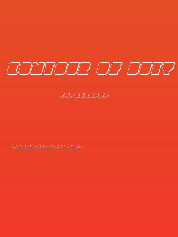 Contour of Duty 3D Italic Poster