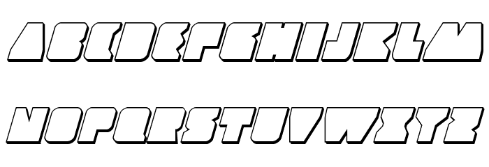 Contour of Duty 3D Italic Font LOWERCASE