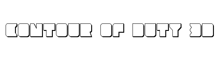 Contour of Duty 3D  font caratteri gratis