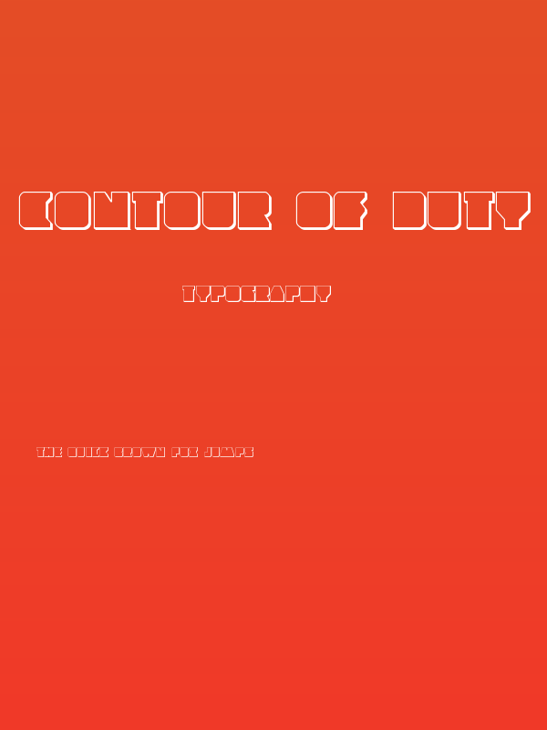 Contour of Duty 3D Poster