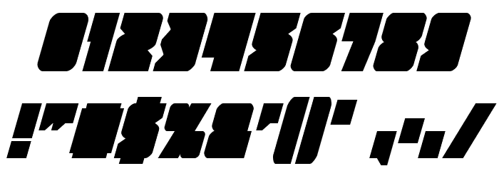 Contour of Duty Condensed Italic Font OTHER CHARS