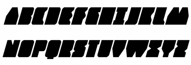Contour of Duty Condensed Italic フォント 大文字