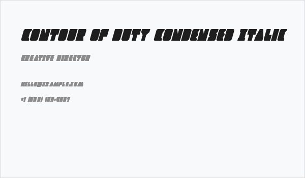 Contour of Duty Condensed Italic Business Card