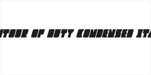 Contour of Duty Condensed Italic Logo