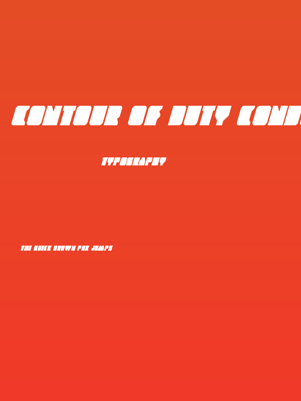Contour of Duty Condensed Italic Poster