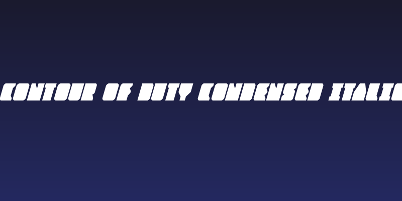 Contour of Duty Condensed Italic Social Header