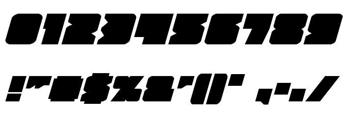 Contour of Duty Expanded Italic Font OTHER CHARS