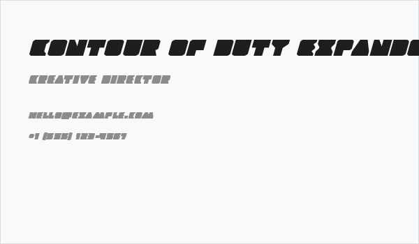 Contour of Duty Expanded Italic Business Card