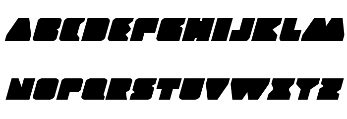 Contour of Duty Expanded Italic Font LOWERCASE