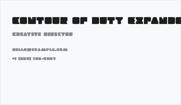 Contour of Duty Expanded Business Card