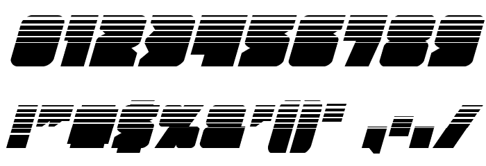 Contour of Duty Halftone Italic Font OTHER CHARS